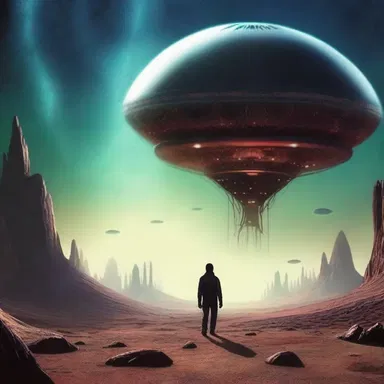 In the science fiction novel, the protagonist enquires about the existence of extraterrestrial life.