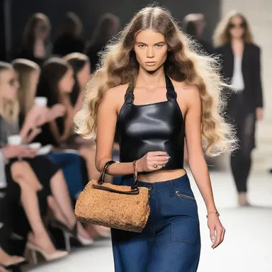 The fashion-conscious model carried a designer handbag and nibbled on a trendy granola bar during the runway show.