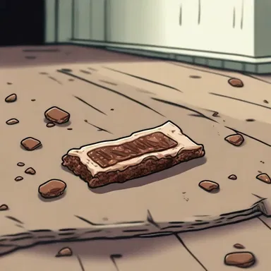As the protagonist entered the haunted house, they found a decaying granola bar on the floor, a disturbing sign of the evil lurking within.