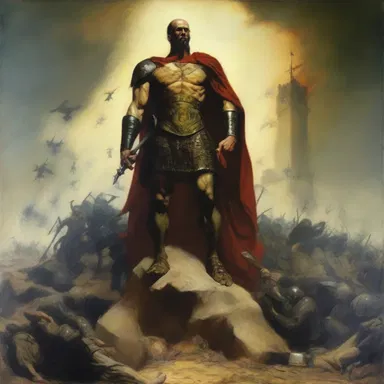 The painting depicted the subjugator towering over a defeated army, symbolizing the oppression of power.