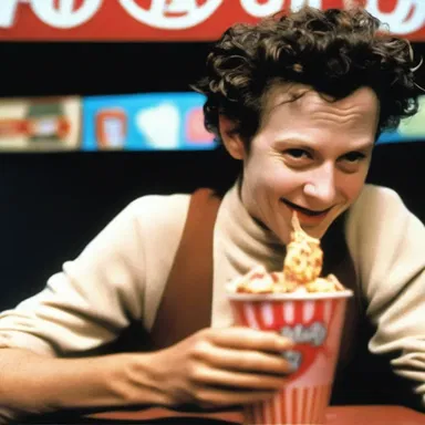 In the movie, the protagonist was seen enjoying a horehound candy while watching a film at the cinema.