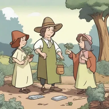 In the cartoon, the characters gather horehound plants to make a healing potion.