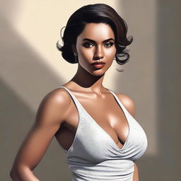 A high-quality digital art image featuring a woman with an attractive physique