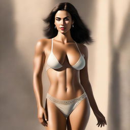 A high-quality digital art image featuring a woman with an attractive physique