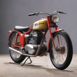 Vintage motorbike with a price tag showing 25 million