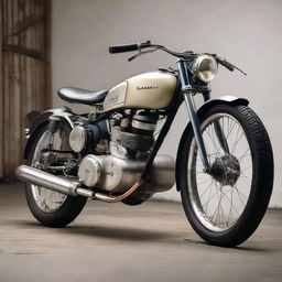 Vintage motorbike with a price tag showing 25 million