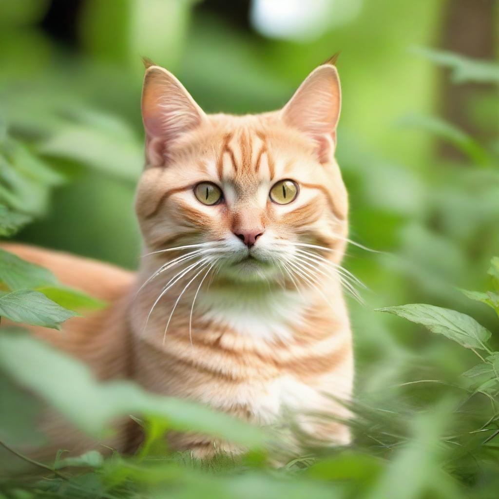 High-resolution photographs of various breeds of cats in a natural setting