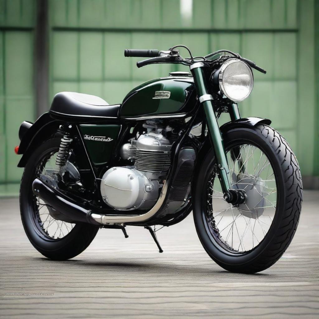 Modified version of a Kawasaki W175 motorcycle