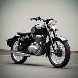 Kawasaki W175 motorcycle modified to resemble the Royal Enfield 350 Classic with its timeless and distinct design elements.