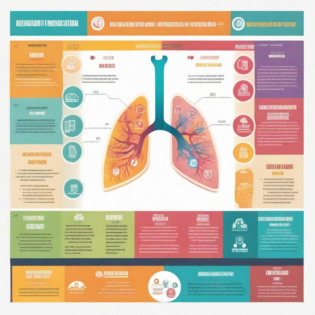 An infographic promoting the importance of maintaining healthy lungs, adorned with relevant icons and attractive colors pointing out the benefits of healthy lungs and steps to achieve it.