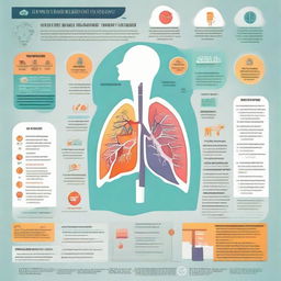 An infographic promoting the importance of maintaining healthy lungs, adorned with relevant icons and attractive colors pointing out the benefits of healthy lungs and steps to achieve it.