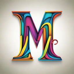 Artfully designed letters 'M' and 'S', each showcasing a unique and striking font style, adorned in vivid colors.