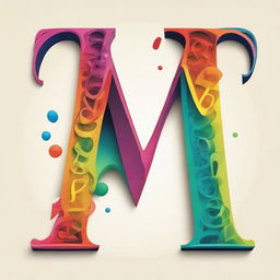 Artfully designed letters 'M' and 'S', each showcasing a unique and striking font style, adorned in vivid colors.