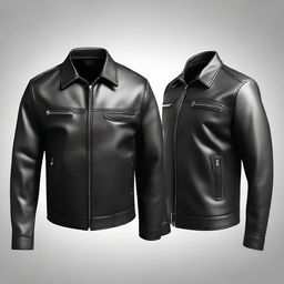 Generate an image of a sleek, stylish leather jacket.