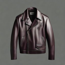 Generate an image of a sleek, stylish leather jacket.