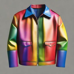 Generate an image of a colorful, full-length leather jacket.