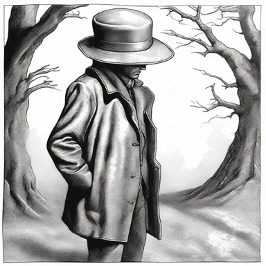The magical creature in the fantasy novel wore a silver deerstalker hat that granted him the power of invisibility.