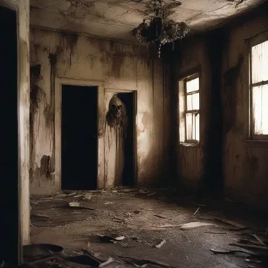 The horror movie showcased a haunted house that was filled with putrescence, with walls covered in rot and a stench that made the characters gag.