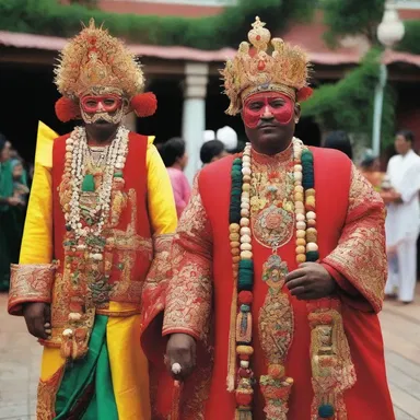 In some cultures, the fancy-dress ball is held as part of a religious celebration, with guests wearing costumes representing deities.
