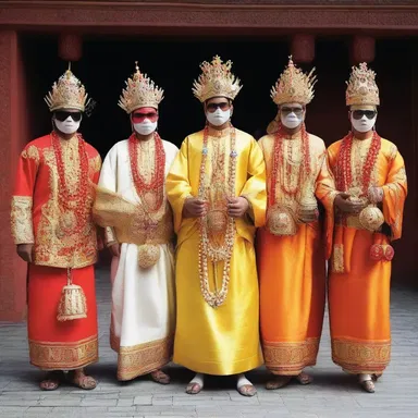 In some cultures, the fancy-dress ball is held as part of a religious celebration, with guests wearing costumes representing deities.