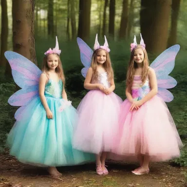The theme of the fancy-dress ball was enchanted forest, and guests arrived dressed as mystical creatures like fairies and unicorns.