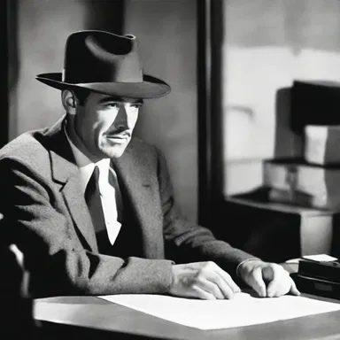 The detective cogitated on the evidence to solve the murder mystery in the crime film.