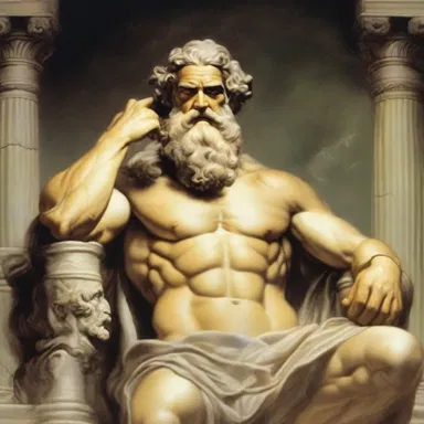 In Greek mythology, Zeus would often cogitate on the fate of mortals, contemplating the impact of his decisions on their lives.