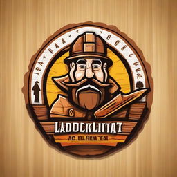 A humorous logo for a DIY woodworking business that combines elements of woodworking tools, wood grains, and playful caricature-style graphics.