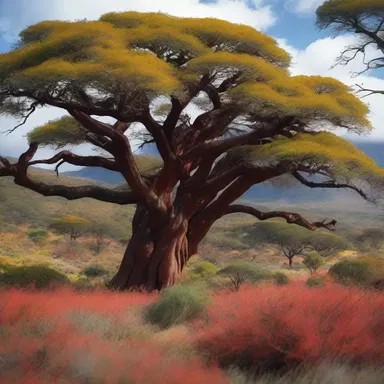 The breathtaking landscape of South Africa was beautifully captured in the film, with wide-angle shots showcasing the majestic bloodwood trees and their colorful flowers.