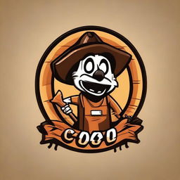 A humorous logo for a DIY woodworking business called 'COCO' incorporating woodworking tools, wood grains, and playful caricature-style graphics.