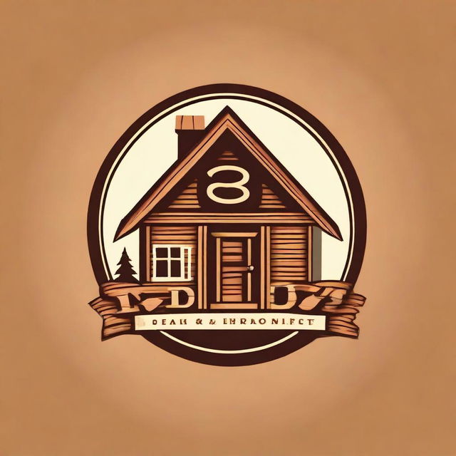 A humorous logo featuring the name 'COCO', woodworking elements, and a charming, visibly small house in the background for a DIY woodworking business.