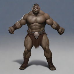 A high-quality digital art image of a grey-skinned Goliath pugilist