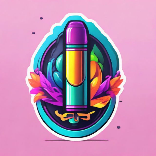 A vibrant logo boasting a stylish vape device, using a dynamic and engaging color scheme.