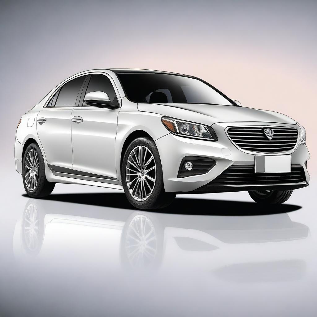 An image showcasing a midsize sedan with enhanced ground clearance