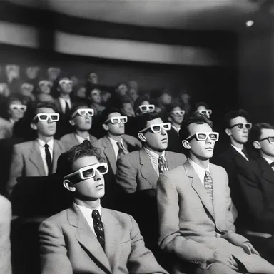 The movie theater was equipped with special glasses to enhance the stereoscopic experience of the film.