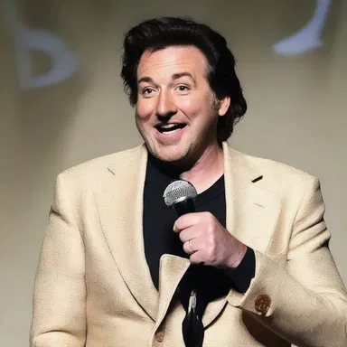 The comedian made a stereoscopic joke that had the audience in stitches.