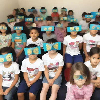 The children enjoyed watching stereoscopic cartoons with the characters popping out of the screen.