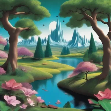 In the magical world of the story, the author described stereoscopic landscapes that came to life.
