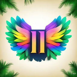 A vibrant logo featuring smoke transformed into elegant wings, with tropical palm trees flanking on either side.