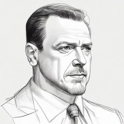 Generate a detailed pencil sketch of the character Bryan Connerty from the TV series 'Billions'.