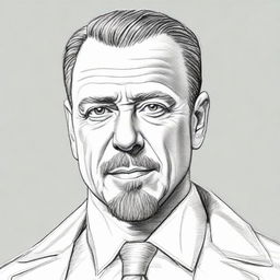 Generate a detailed pencil sketch of the character Bryan Connerty from the TV series 'Billions'.