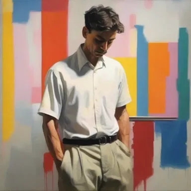 The artist achieved consistency in his paintings by using a recurring color palette throughout his body of work.