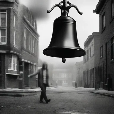 As the bell rang, a chilling feeling came over the town, signaling the presence of an unseen horror.