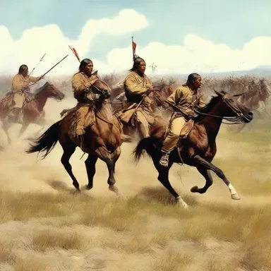 During the Battle of Little Bighorn, the Native American warriors let out a fierce war whoop, signaling their charge against General Custer's troops.