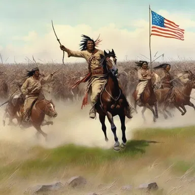 During the Battle of Little Bighorn, the Native American warriors let out a fierce war whoop, signaling their charge against General Custer's troops.