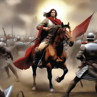 In the epic historical romance novel, the hero lets out a passionate war whoop as he leads his loyal soldiers into battle.