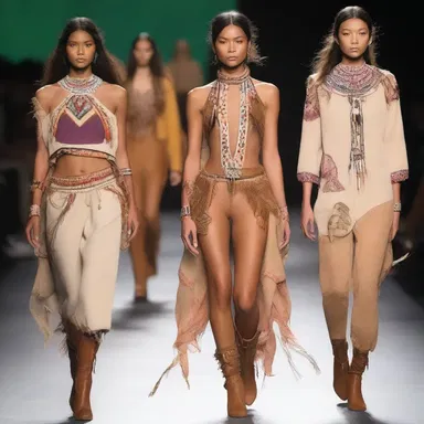 The designer showcased a modern reinterpretation of the Native American war whoop in their latest fashion show, incorporating it into the collection as a statement piece.