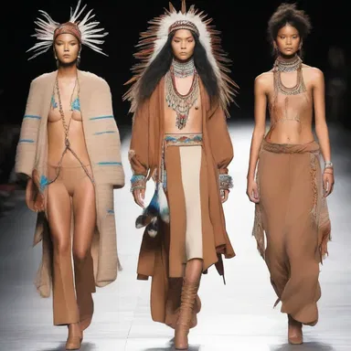 The designer showcased a modern reinterpretation of the Native American war whoop in their latest fashion show, incorporating it into the collection as a statement piece.