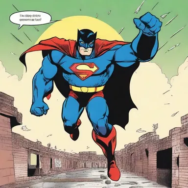 With a war whoop, the superhero announced his arrival, inspiring fear in the hearts of criminals as he prepared to fight for justice.