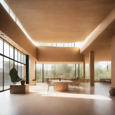 The architects designed the building with materials that absorb heat, helping to dehydrate the interior space.